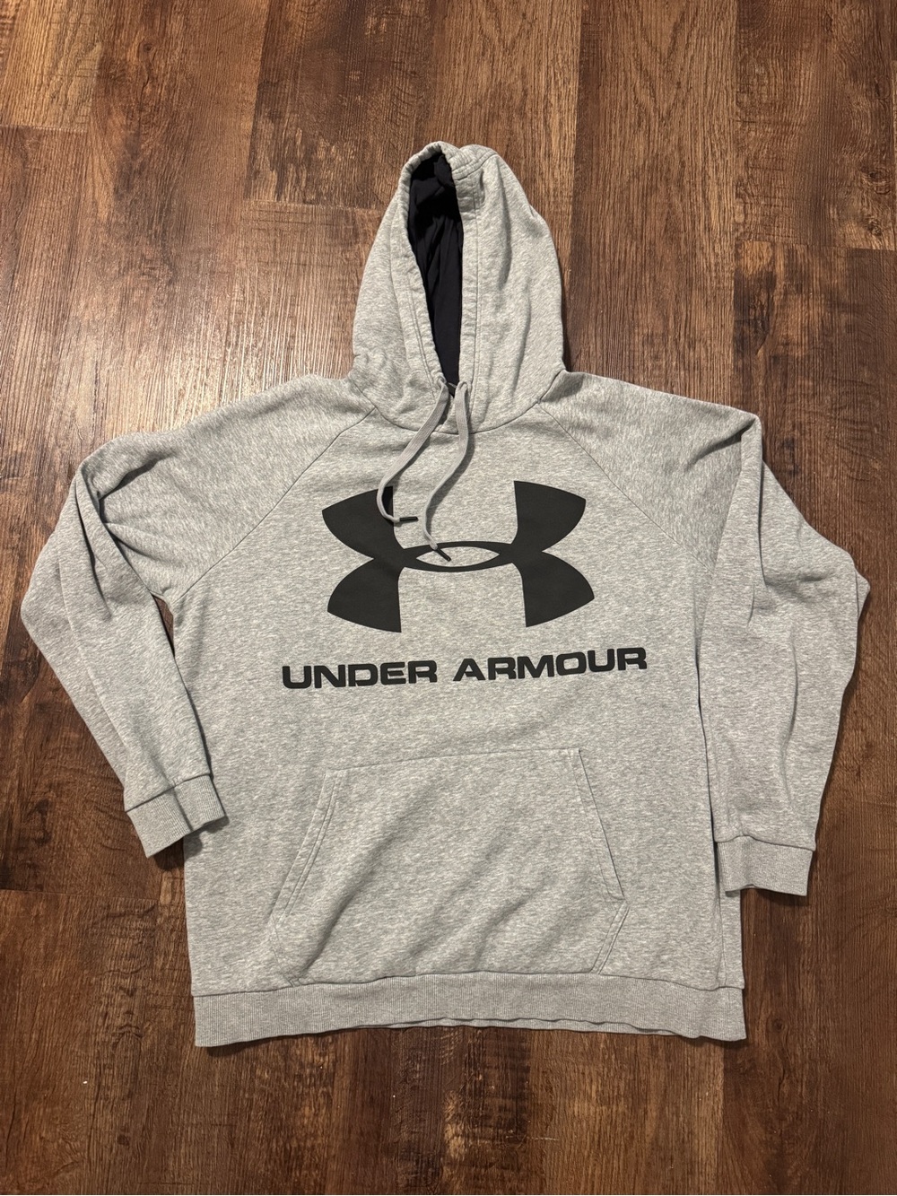 Men’s Under Armour Gray Rival Fleece Big Logo Hoodie